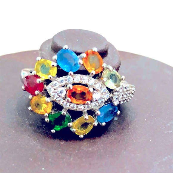 HP🔥Genuine Sapphires 14KGP Ring - Picture 1 of 6